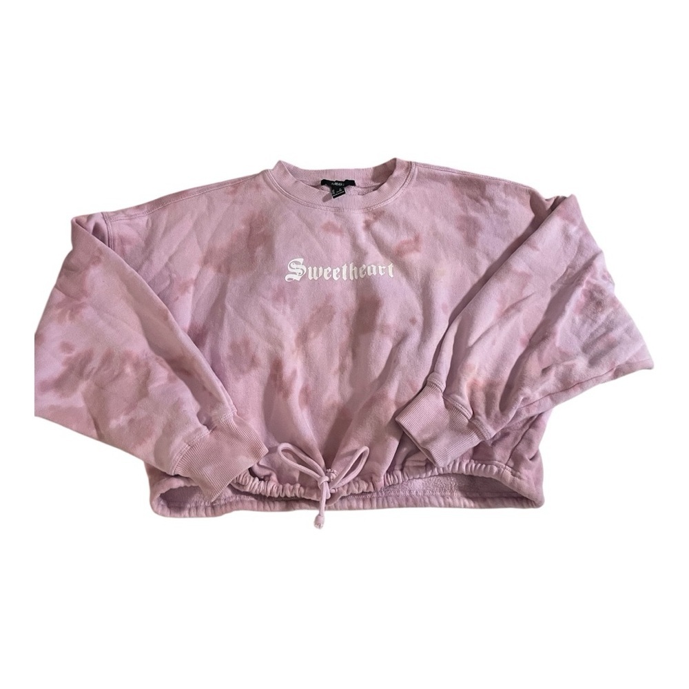 Forever 21 Pink Oversized Cropped Sweatshirt